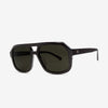 Augusta sunglass. Large sized chunky gloss black frame for men and women. Italian made bio acetate and polarized frame