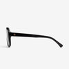 Augusta sunglass. Large sized chunky gloss black frame for men and women. Italian made bio acetate and polarized frame